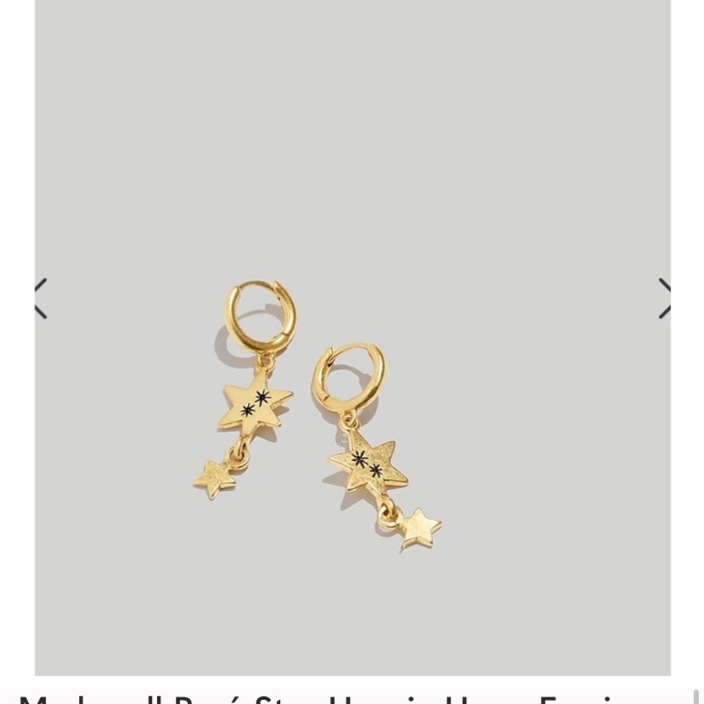 Madewell Pave Star Huggie Hoop Earring